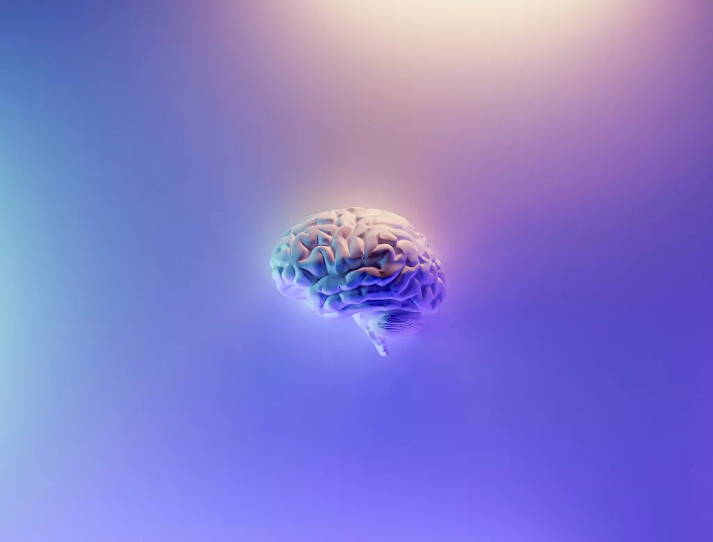 Picture of a brain floating.